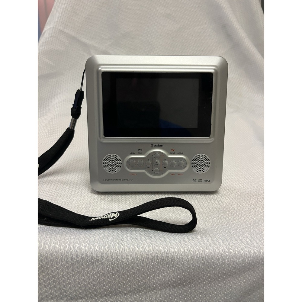 Axion 16-3912 Portable 3.6" LCD Monitor DVD MP3 Player Travel Theater Silver
